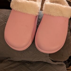 Cozy Pink Fleece-Lined Slippers